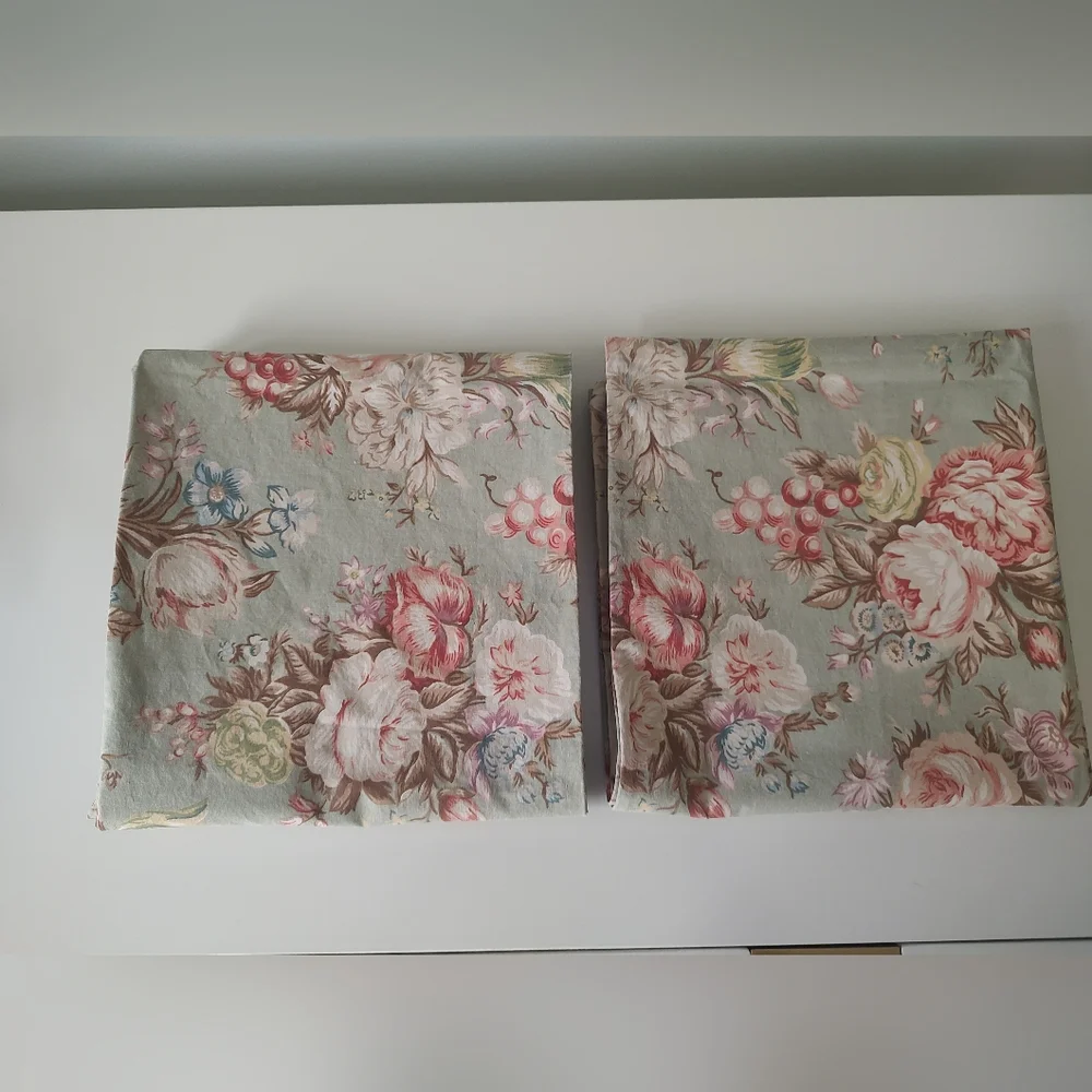Vintage Ralph Lauren Home Charlotte Sage Floral King Pillow Cases Set Of 2